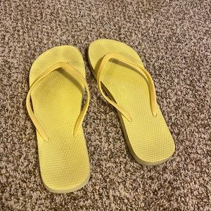 Yellow flip flops